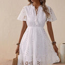 Chic Women's Eyelet Pattern Dress