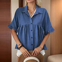 Chic Ruffled Short Sleeve Blouse for Women