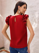 Chic Ruffle Detail Women's Blouse
