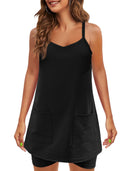 Chic Women's Camisole Dress with Convenient Pockets
