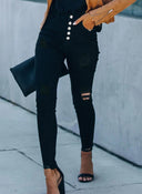 Chic High-Waisted Ripped Jeans for Women