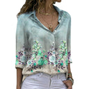Floral Print Women's Blouse with Flattering Design