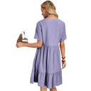 Women's Flared V-Neck Dress in Chic Style
