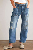 Women's Denim Trousers with Spacious Pockets