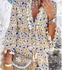 Vibrant Patterned Ladies Kaftan Dress