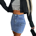 Chic Women's Denim Skirt with Stylish Pockets