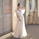 Floral Lace Maxi Dress for Women with Chic Sleeves