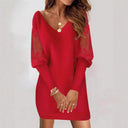Chic Floral Dress with Sheer Sleeves