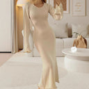 Women's Midi Dress with Ruffle Accents