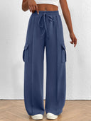 Women's Relaxed Fit Cargo Trousers with Elastic Waist