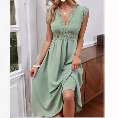 Lace Detail Women's Loose Fit Dress