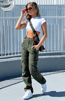 Women's Cotton Blend Cargo Pants with Utility Pockets