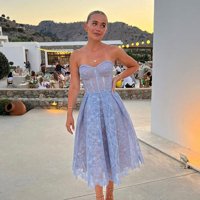 Lace Corset Midi Dress for Special Occasions