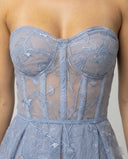 Lace Midi Dress with Corset Detail