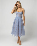 Lace Midi Dress with Corset Detail