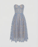 Lace Midi Dress with Corset Detail