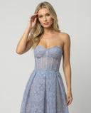 Lace Midi Dress with Corset Detail