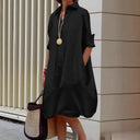 Chic Women's Shirt Dress with Wide Hem