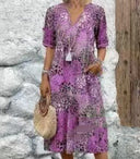 Chic Midi Dress with Pocketed Style