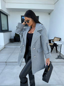 Chic Oversized Blazer with Double-Breasted Design and Handy Pockets