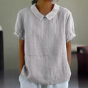 Classic Collar Short Sleeve Women's Blouse