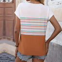 Chic Striped Women's Short Sleeve Tee