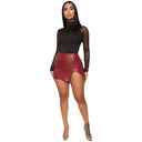Chic Women's Asymmetrical Slit Mini Skirt with High Waist