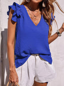 Ruffled V-Neck Blouse for Women