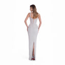 Chic Evening Dress with Dazzling Top and Fitted Silhouette