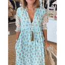 Bohemian Chic Dress with Braided Lacing and Handmade Accents