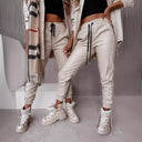 Chic Women's Jogging Pants with Trendy Cut-Outs