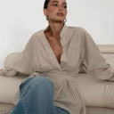 Chic Women's Blouse with Stylish Belt