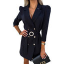 Chic Women's Blazer Dress with Stunning Button Accents