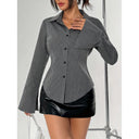 Women's Striped Flared Sleeve Blouse - Chic Style