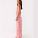 Maxi Dress with Lace Accents & Floral Embellishments