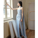 Chic Women's Strapless Maxi Evening Dress