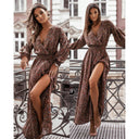 Chic Women's Maxi Dress with Dramatic Sleeves