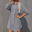 Chic Striped Women's Shirt Dress