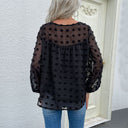 Chic Women's Ruffle Blouse with Sheer Design