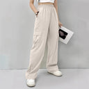 Women’s Cargo Pants with Elastic Waist and Side Pockets