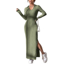 Chic Women's Maxi Dress with V-Neck and Side Slits