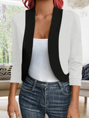 Chic Women's Blazer Jacket with Modern Design and Contrast Accents