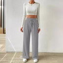 Women's Stretchy Pants with Elastic Waist and Drawstring
