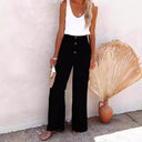Chic Women's High-Cut Wide-Leg Summer Trousers