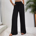 Chic Palazzos with Elastic Waist and Pocket Design