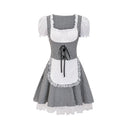 Traditional Check Pattern Dirndl Dress with Romantic Ruffles