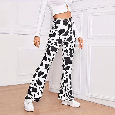 Animal Print Flared Leggings for Women