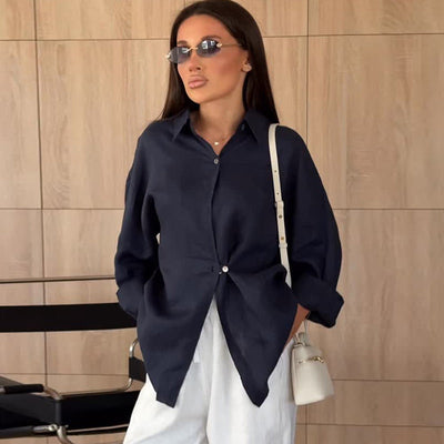 Chic Women's Blouse with Decorative Knot