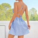 Women's A-Line Summer Dress with Wrap Detail and Slim Straps