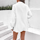 Chic V-Neck Cotton Blouse with Button Accents